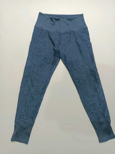 Blue Gret Sport Leggings with Pockets Free Size
