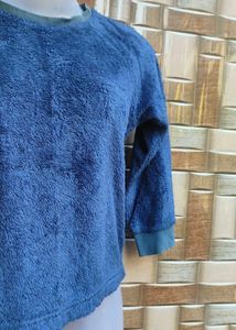 Cozy Blue Plush Pullover Sweater
