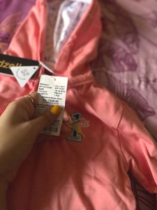 peach colour hoodie with jens brand KIDZELLO