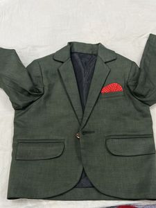 kids partywear Green Three-Piece Suit for Boys