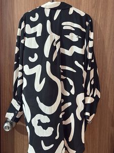 Abstract Print Button-Down Shirt