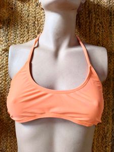 Coral Halter Neck Bikini Top