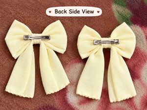 Cream Bow Hair Clips (Set of 2)