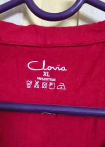 Clovia Maroon Graphic Print Kurta Top