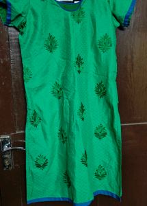 Green Embroidered Kurta Set