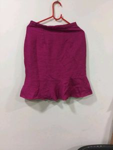 Pink Ruffled Mini Skirt