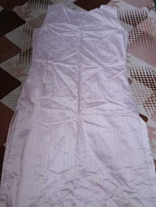 Pink Striped Kurta with Floral Embroidery