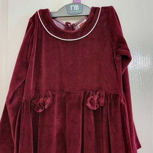 612 League Full Sleeves Vintage Velvet Party Frock