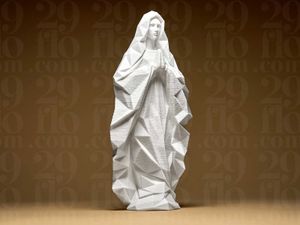 Geometric Saint Mary Statue 3d Printed