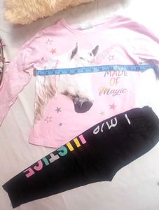 Very Beautiful Girls Pink Top And Legging