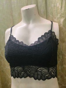 Black Lace Bralette Crop Top