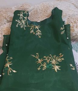 Emerald Green Embroidered Kurta Set