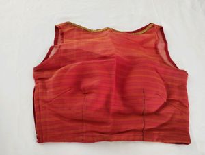 Pink And Orange With Zari Printed Saree (Women)