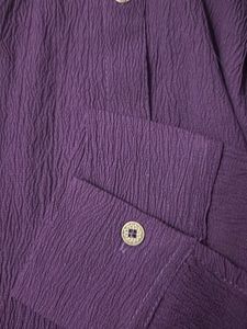Chic Purple Textured Button-Up Shirt