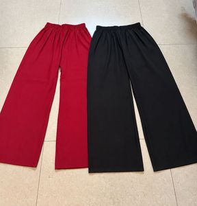 Comfortable Red & Black Palazzos