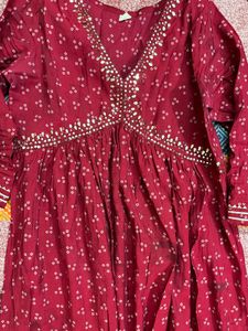 Muslin pink kurti