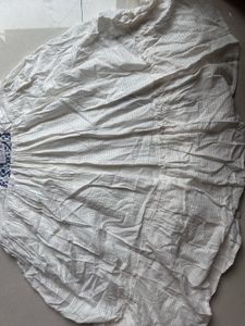 White Embroidered Flared Dress