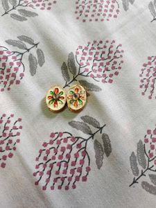 Gold Flower Statement Earrings