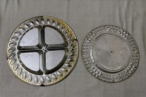 Decorative Golden Pooja Plates -2 pieces