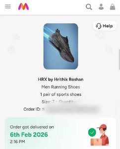 HRX Men's Black Running Shoes UK 7 (25.8 CM)