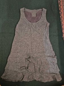 Chic Grey Ruffle Dress