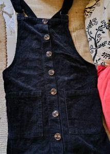 urban heritage Black Corduroy Button-Front Dress