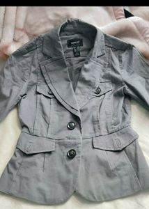 Mango Cotton Denim Blazer Jacket