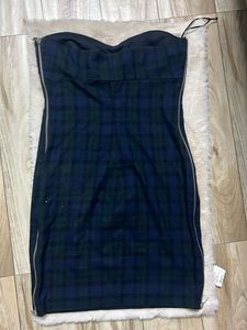 zara Plaid Strapless Mini Dress