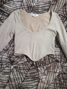 Trendy Ribbed Long Sleeve Top
