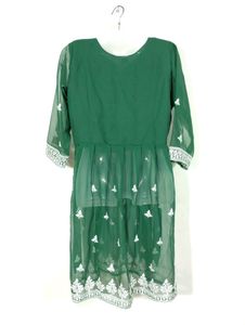 Green Embroidery Printed Dress (Women)