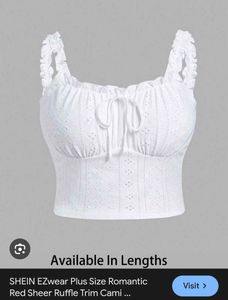 White Ruffle Trim Cami Top