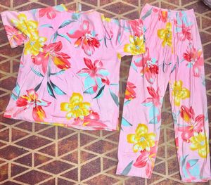Pink Floral Pajama Set
