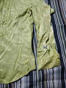 Elegant Lime Green Button-Up Shirt