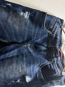 Stylish Ripped Blue Jeans