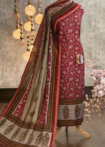 Beautiful Red Printed Kurta Set with Dupatta