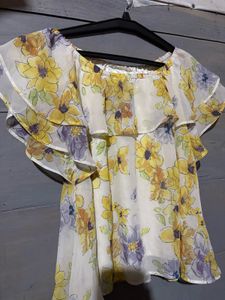 Floral Ruffle Off-Shoulder Top