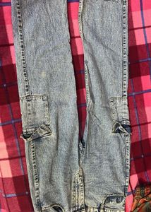 Blue Denim Cargo Pants