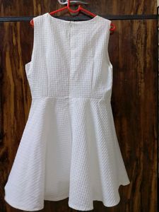 Elegant White Textured Dress