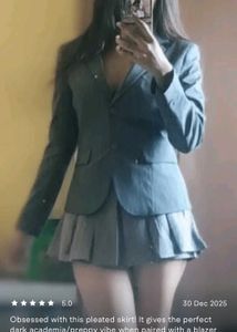 Pleated Mini Skirt with Belt Dark academia vibes