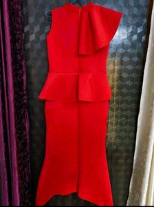 Red Peplum Bodycon Partwear Dress