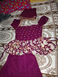 Peplum top and plazzo (3 piece Set)