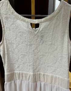 🇮🇳Freedom Sale🇮🇳White Lace Chiffon Maxi Dress