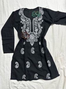 Embroidered Black Kurta
