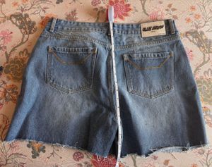 Blue Denim Distressed Shorts