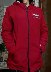 Stylish Red Hooded Jacket