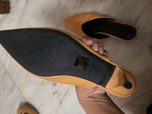 Tan Mules - Pointed Toe kitten heels