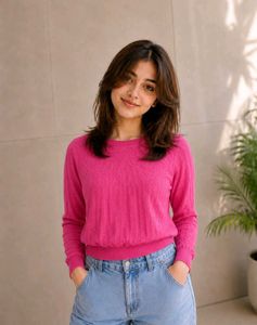 Chic Pink Knit Sweater