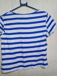 Blue and White Striped T-Shirt