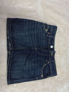 Classic Distressed Denim Mini Skirt