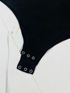 Sleek Black Halter Neck Bodysuit